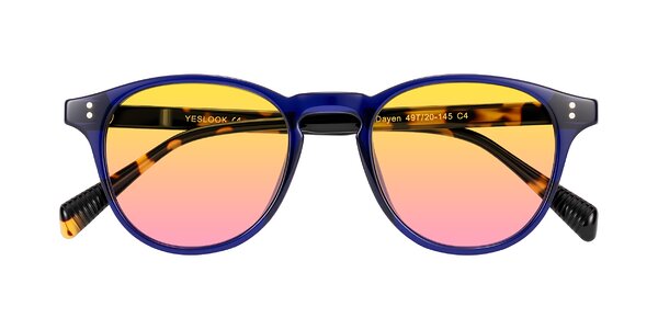 Front of Dayen in Navy Blue/Tortoise