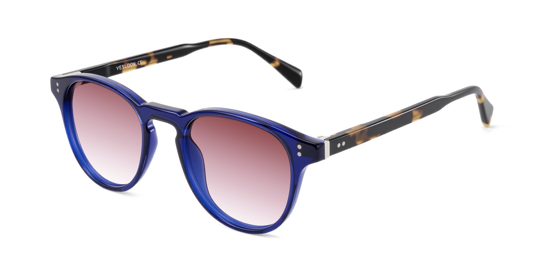Angle of Dayen in Navy Blue/Tortoise with Garnet Gradient Lenses