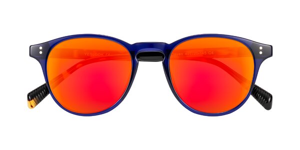 Front of Dayen in Navy Blue/Tortoise