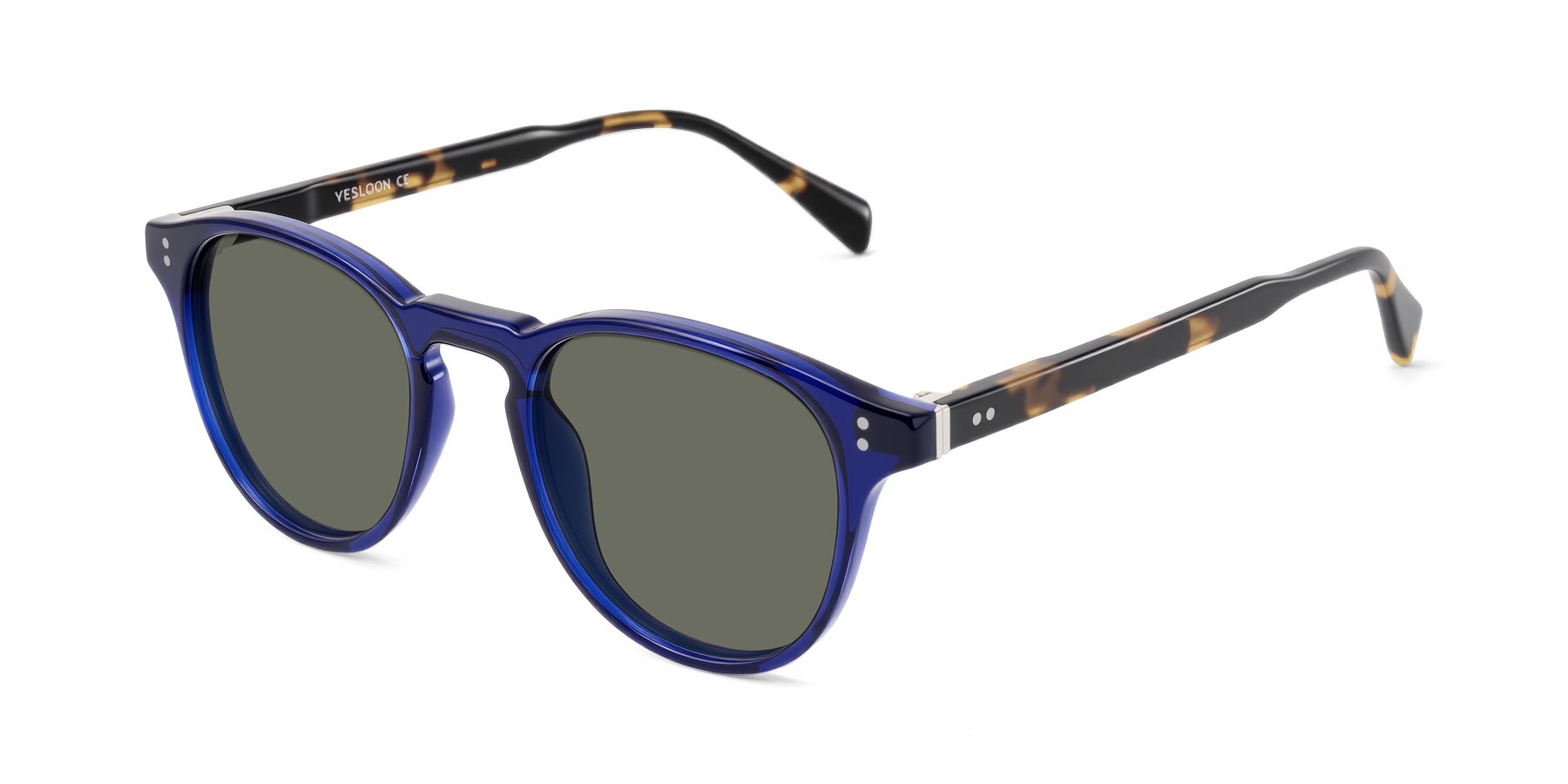 Angle of Dayen in Navy Blue/Tortoise with Gray Polarized Lenses