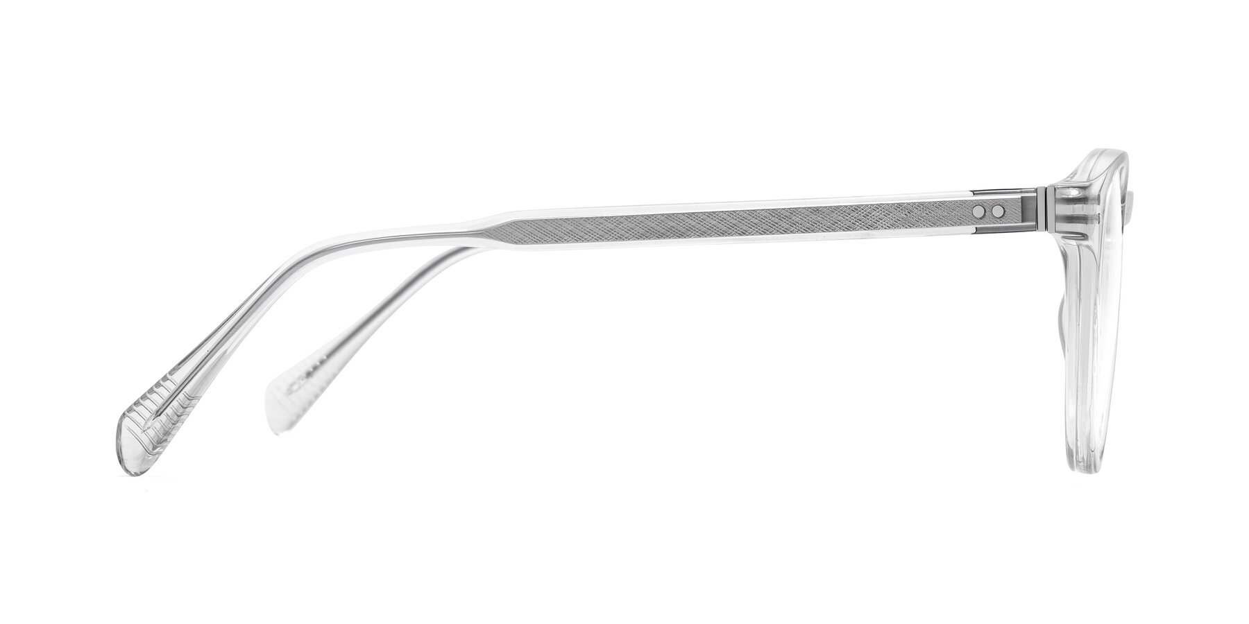 Side of Dayen in Clear with Clear Reading Eyeglass Lenses