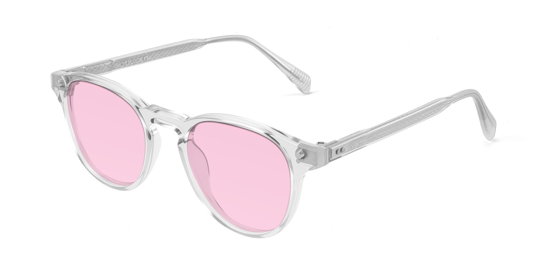 Angle of Dayen in Clear with Light Pink Tinted Lenses