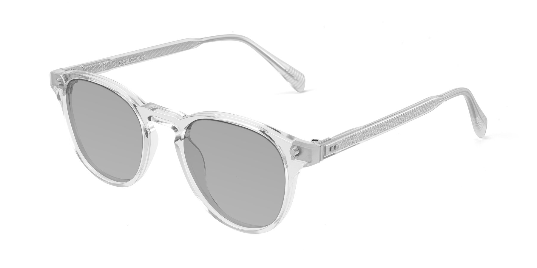 Angle of Dayen in Clear with Light Gray Tinted Lenses