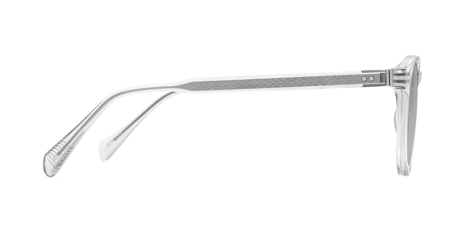 Side of Dayen in Clear with Light Gray Tinted Lenses