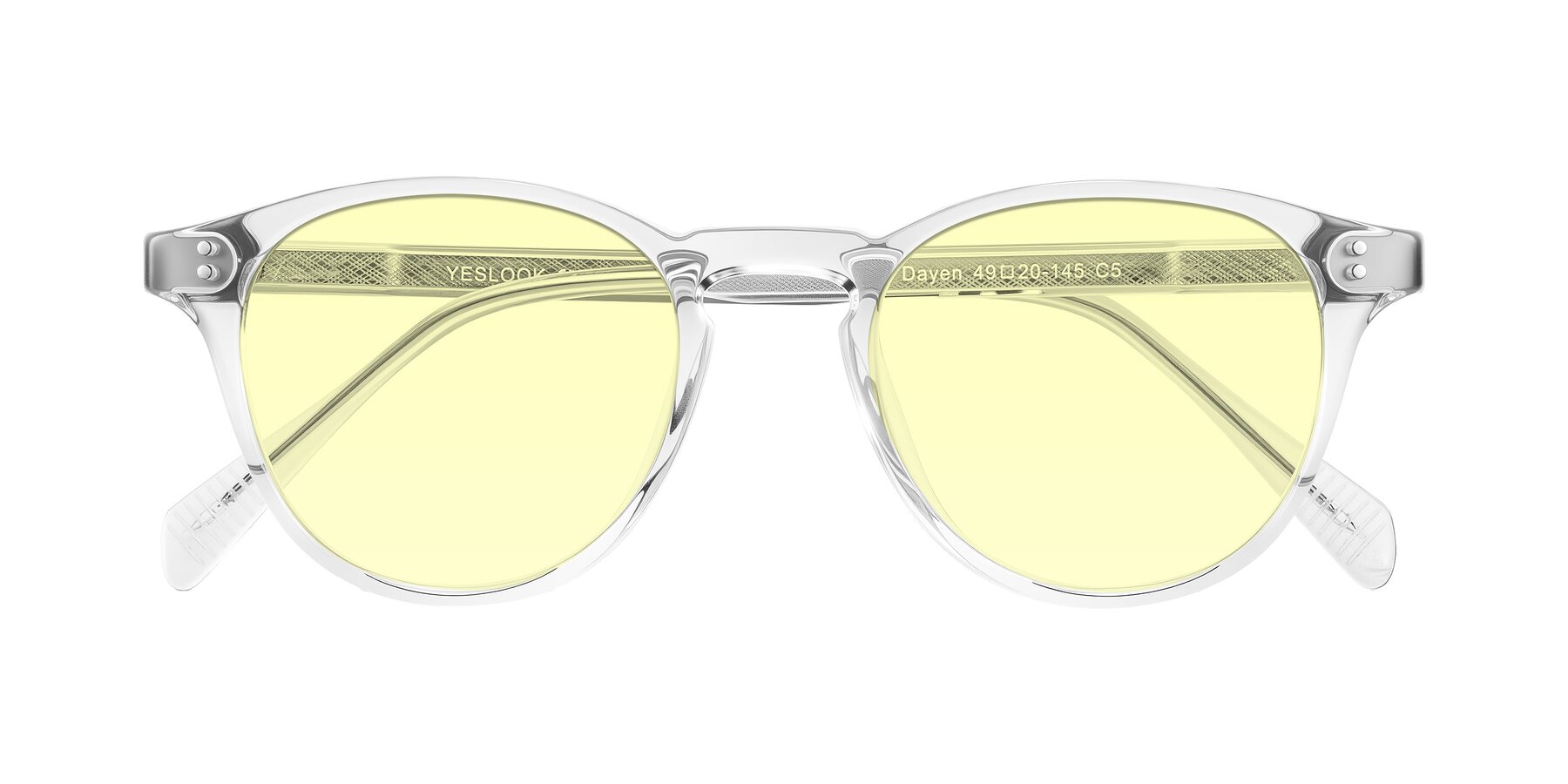 Folded Front of Dayen in Clear with Light Yellow Tinted Lenses