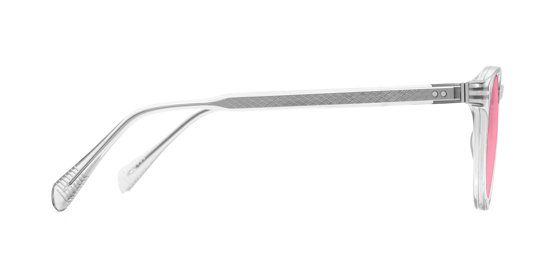 Side of Dayen in Clear with Pink Tinted Lenses