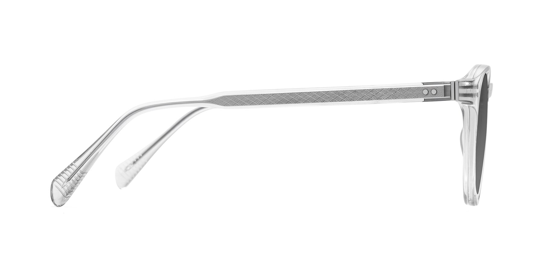 Side of Dayen in Clear with Medium Gray Tinted Lenses