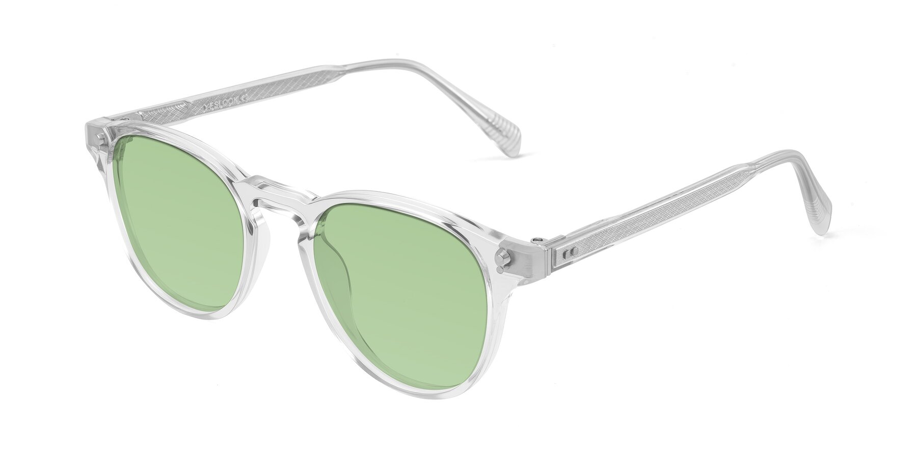 Angle of Dayen in Clear with Medium Green Tinted Lenses
