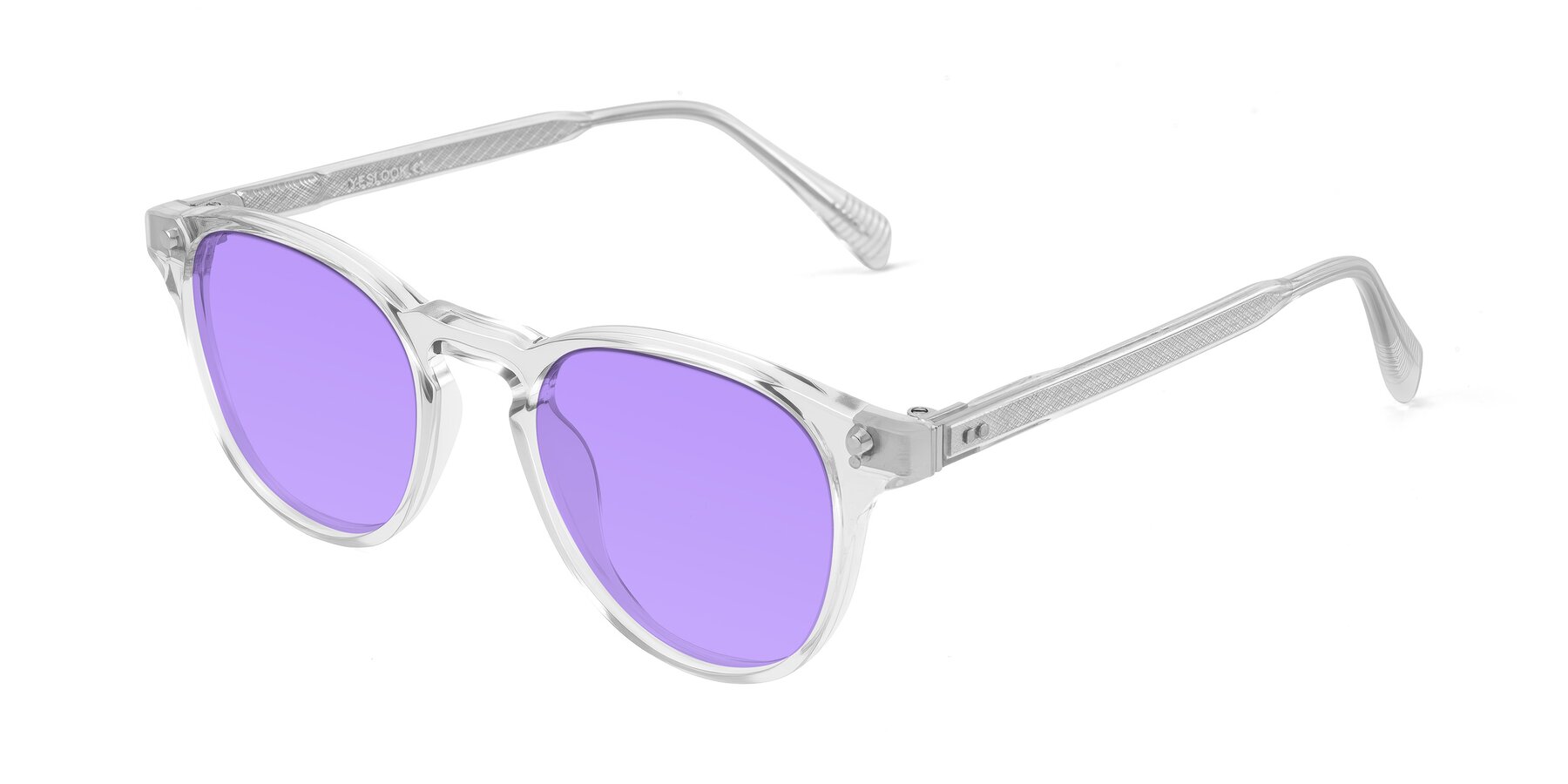 Angle of Dayen in Clear with Medium Purple Tinted Lenses