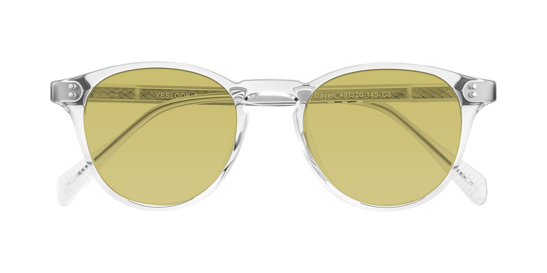 Folded Front of Dayen in Clear with Medium Champagne Tinted Lenses