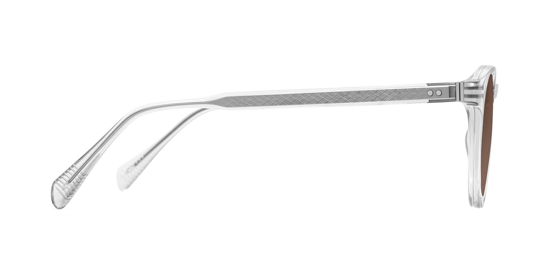 Side of Dayen in Clear with Brown Tinted Lenses