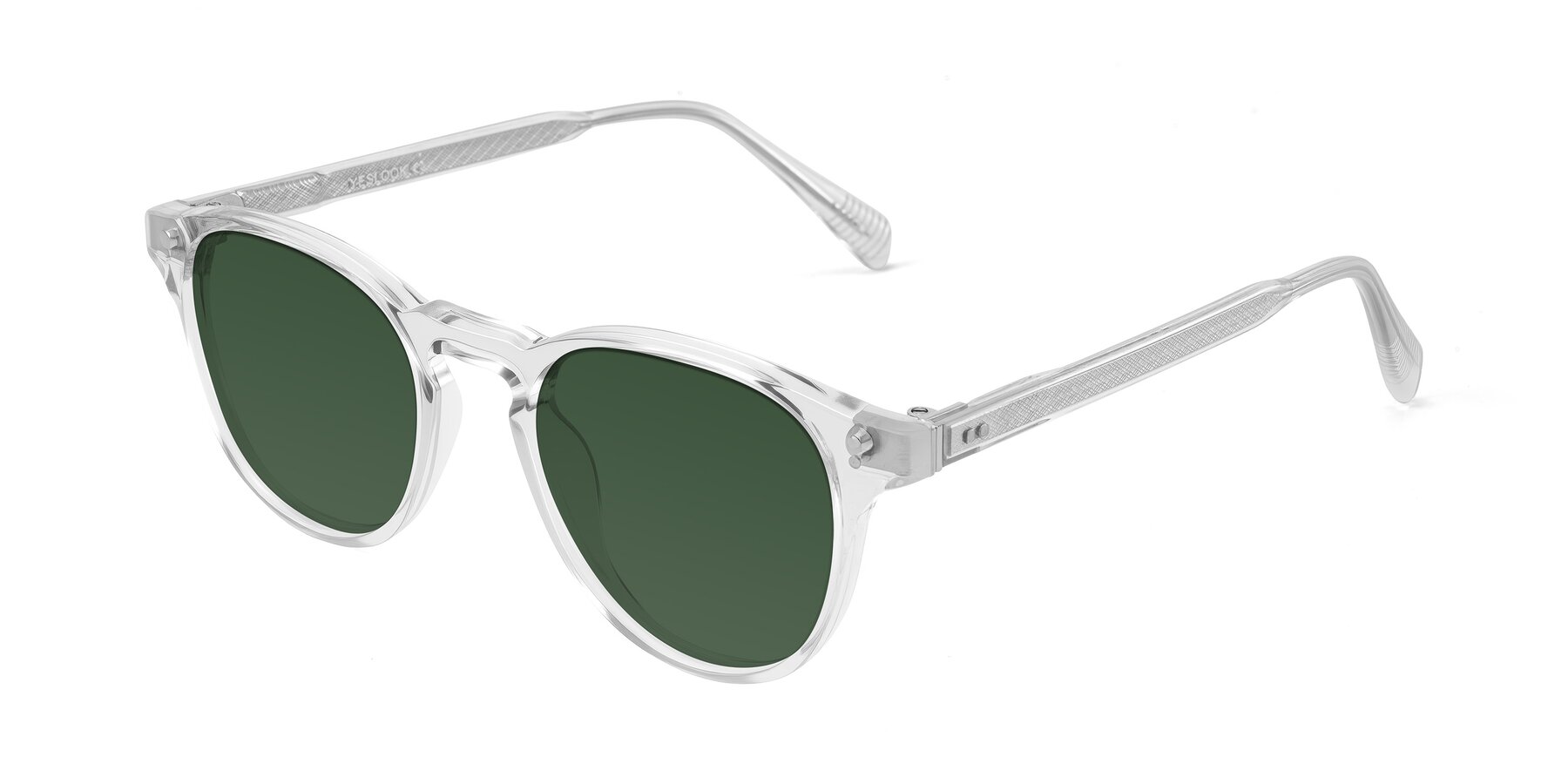 Angle of Dayen in Clear with Green Tinted Lenses