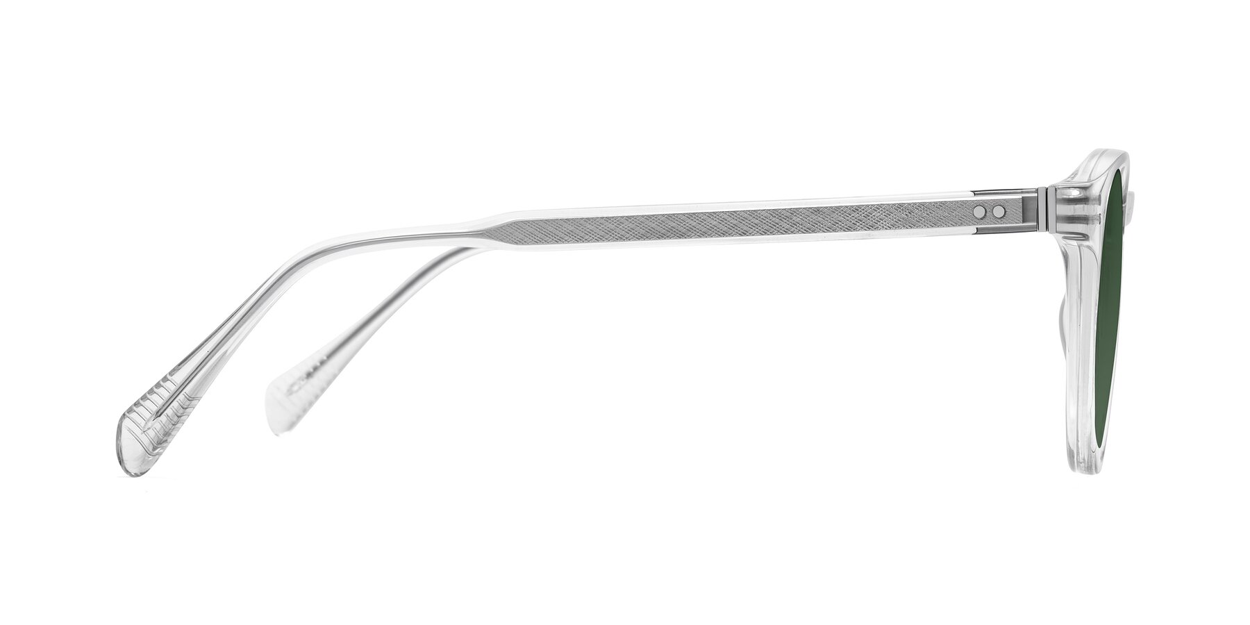 Side of Dayen in Clear with Green Tinted Lenses