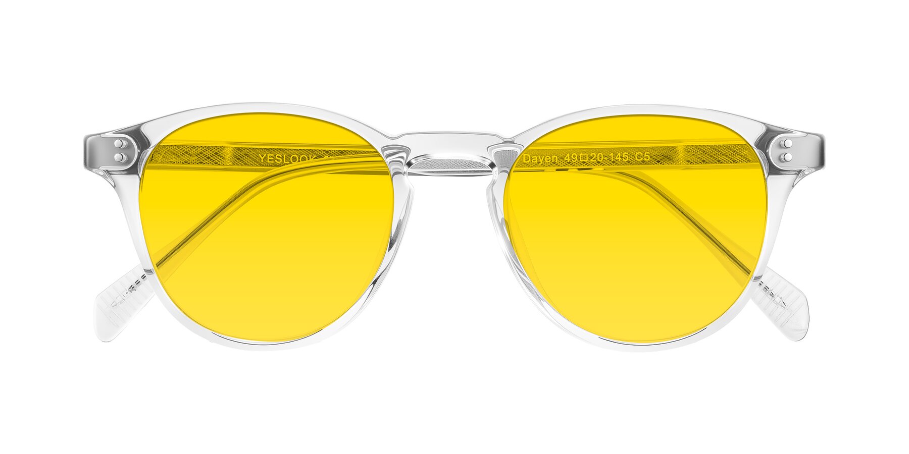 Folded Front of Dayen in Clear with Yellow Tinted Lenses