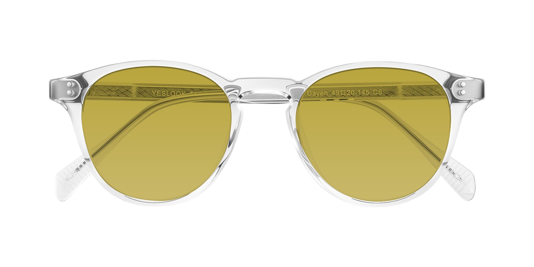 Folded Front of Dayen in Clear with Champagne Tinted Lenses