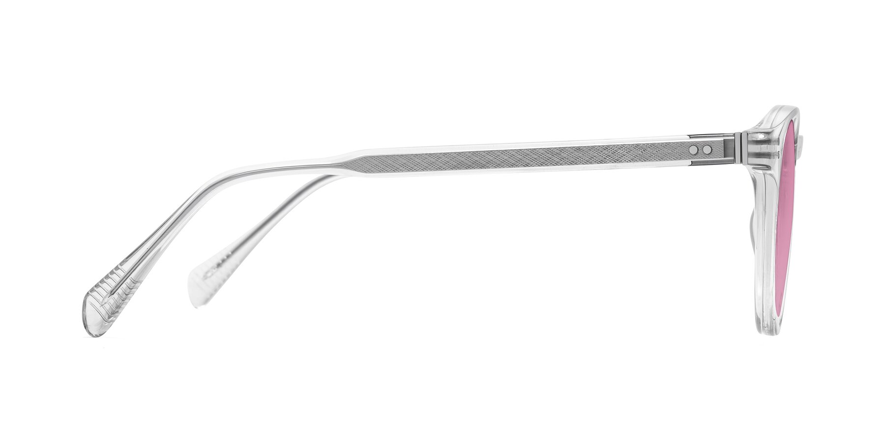 Side of Dayen in Clear with Medium Wine Tinted Lenses