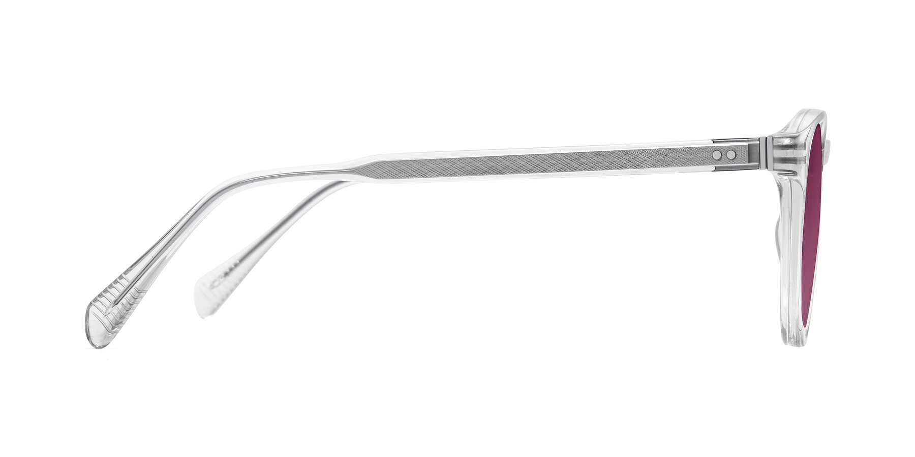 Side of Dayen in Clear with Wine Tinted Lenses