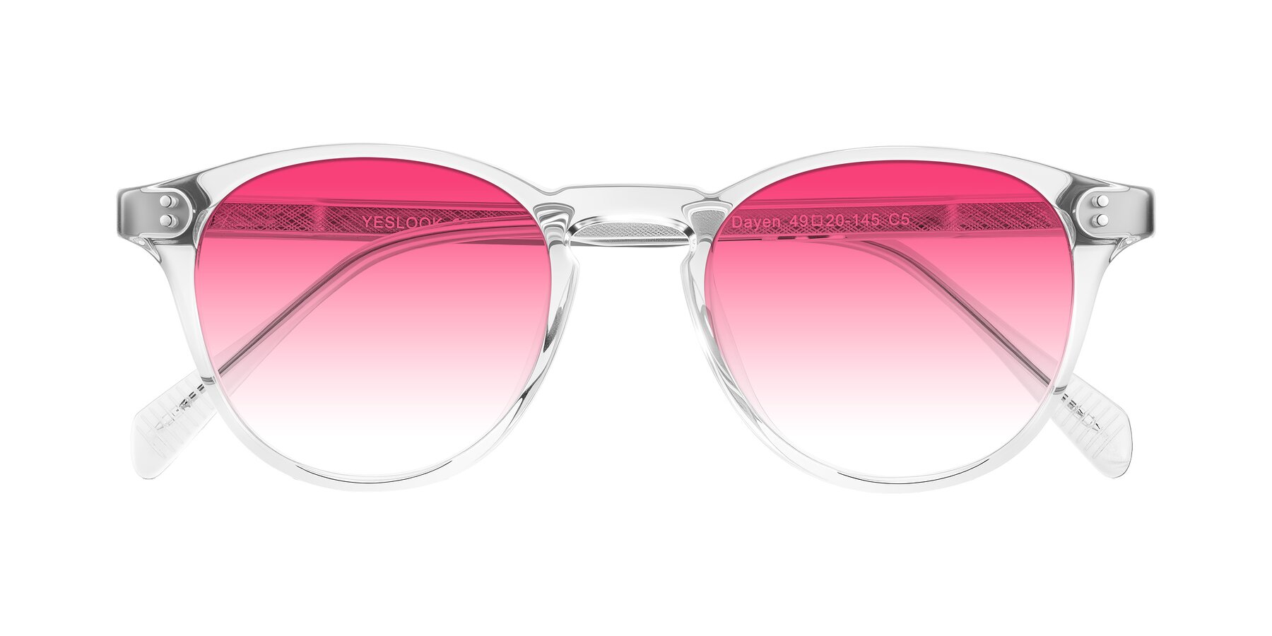 Folded Front of Dayen in Clear with Pink Gradient Lenses