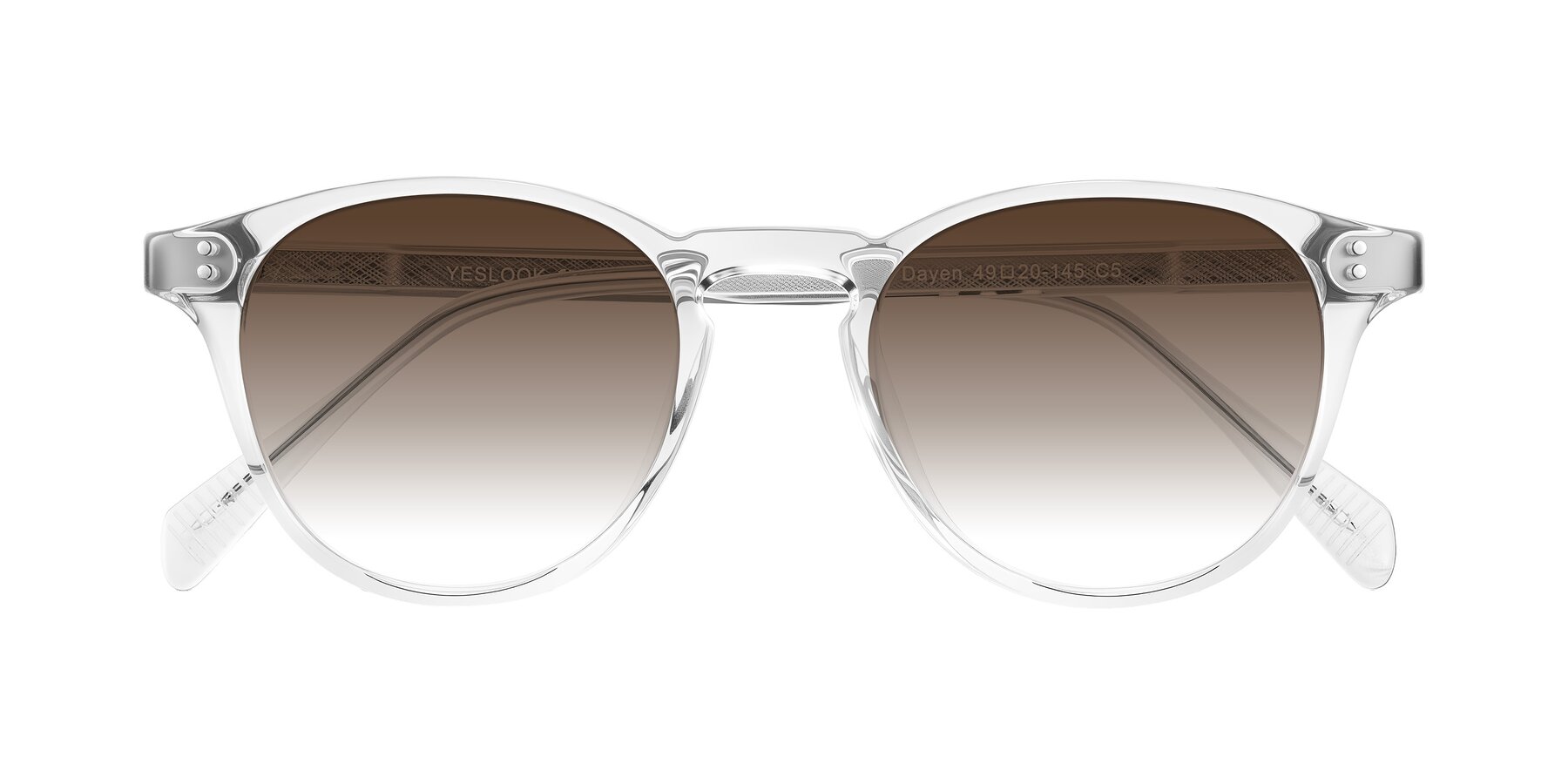 Folded Front of Dayen in Clear with Brown Gradient Lenses