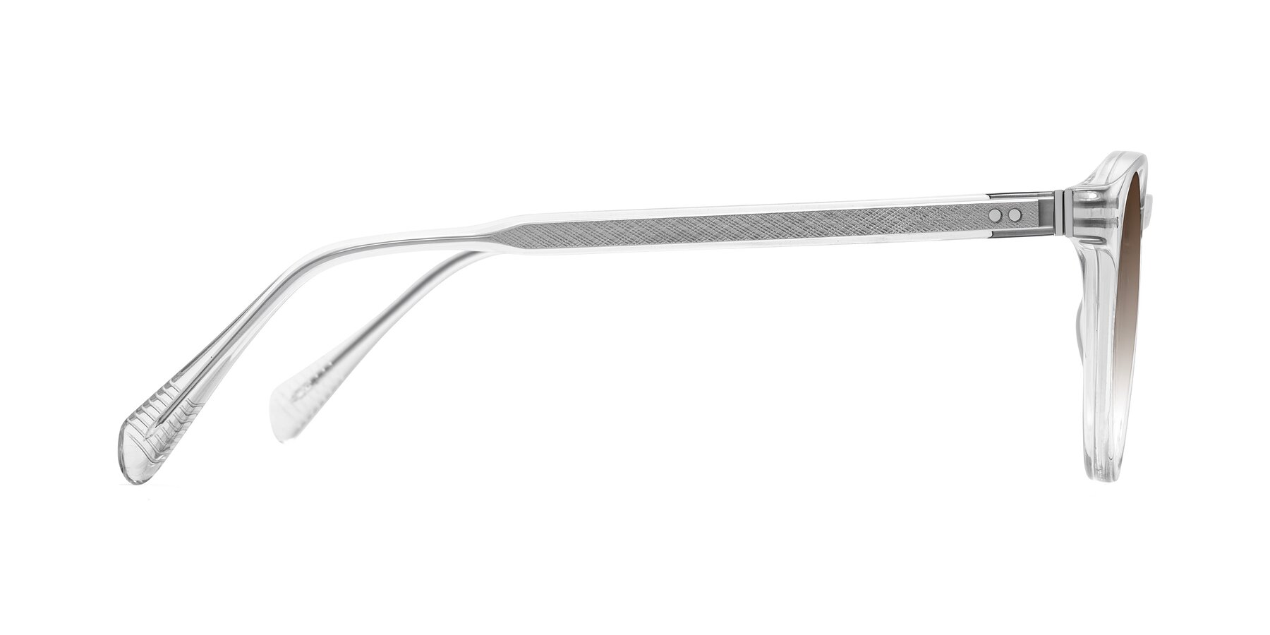 Side of Dayen in Clear with Brown Gradient Lenses