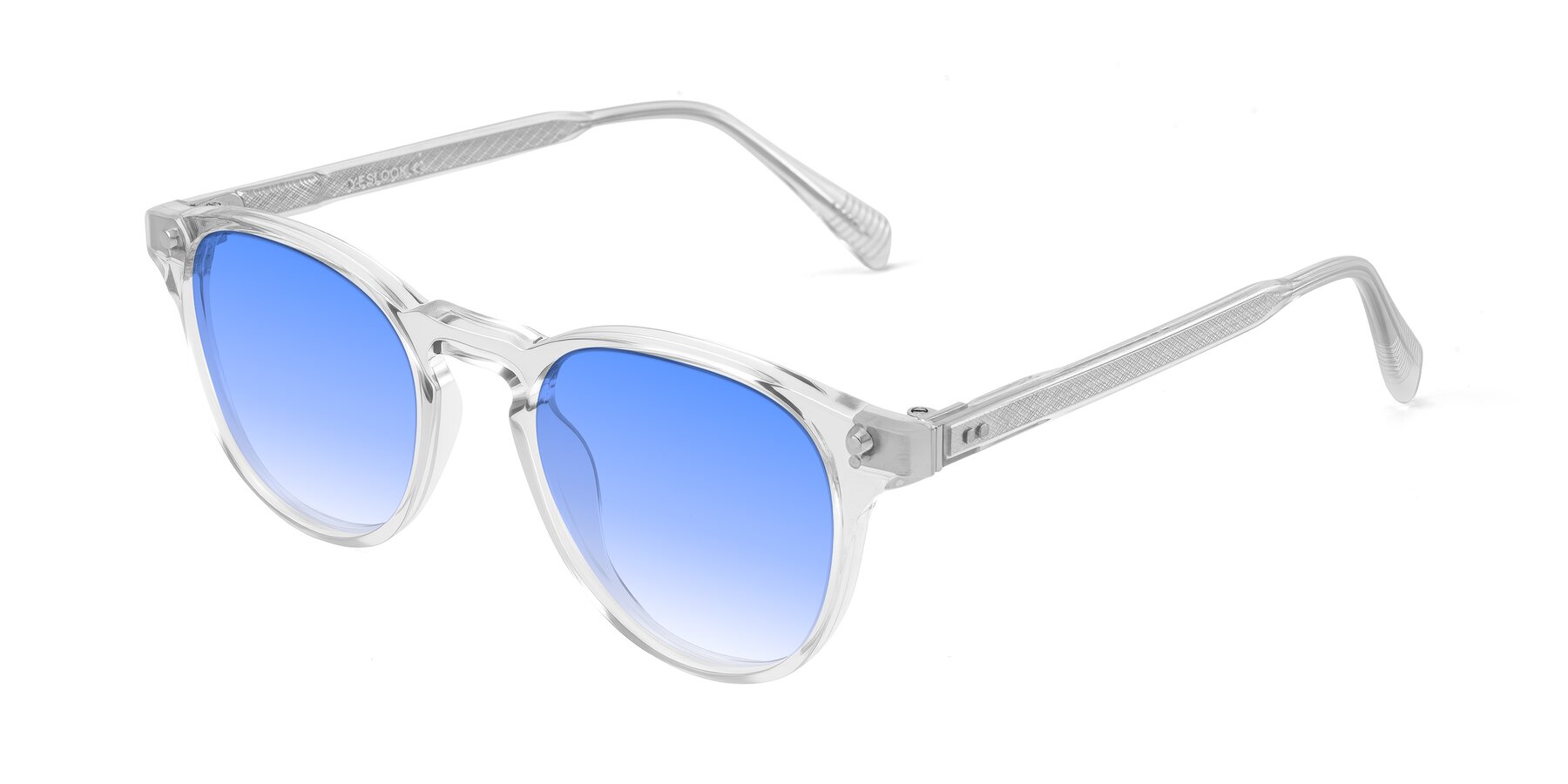 Angle of Dayen in Clear with Blue Gradient Lenses