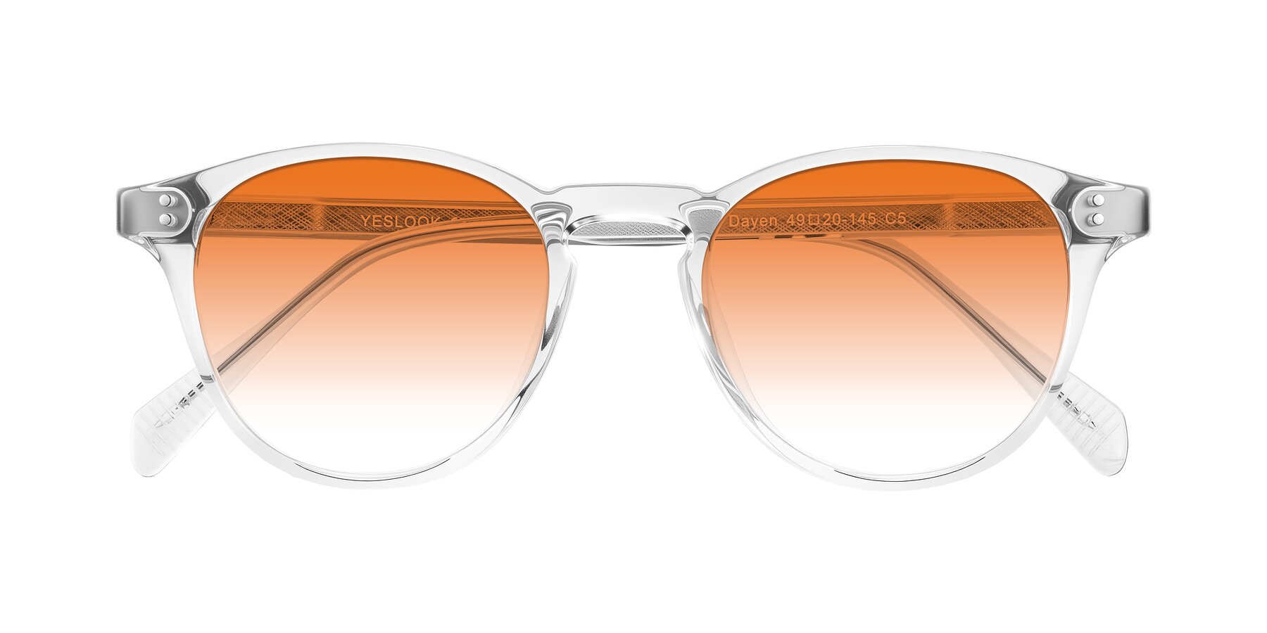 Folded Front of Dayen in Clear with Orange Gradient Lenses