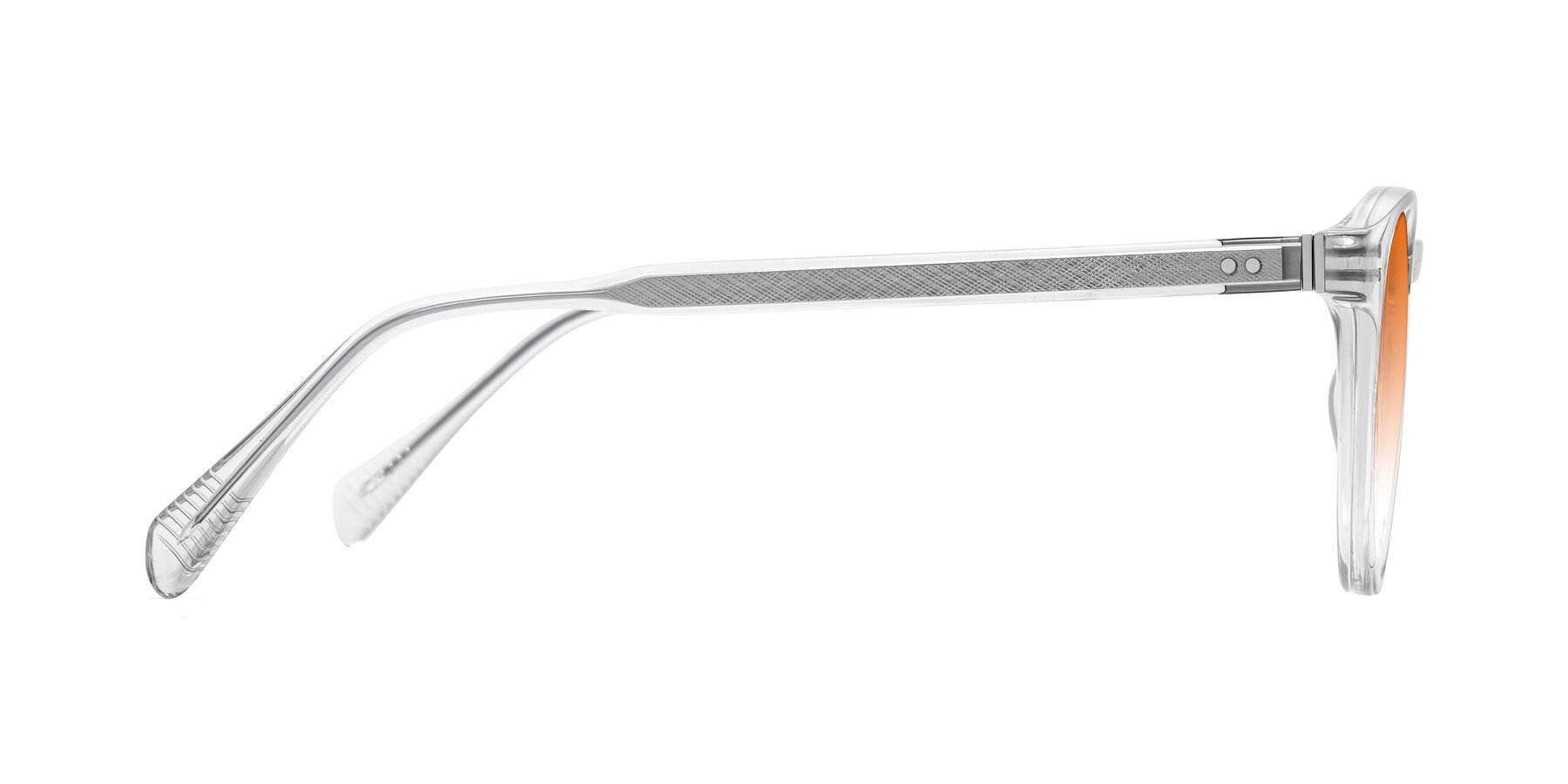 Side of Dayen in Clear with Orange Gradient Lenses