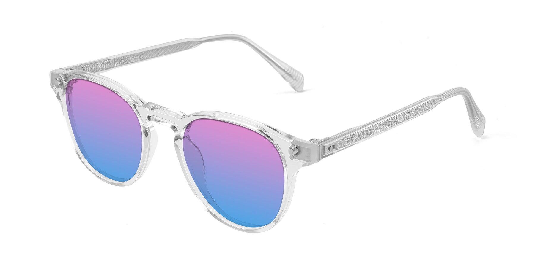 Angle of Dayen in Clear with Pink / Blue Gradient Lenses