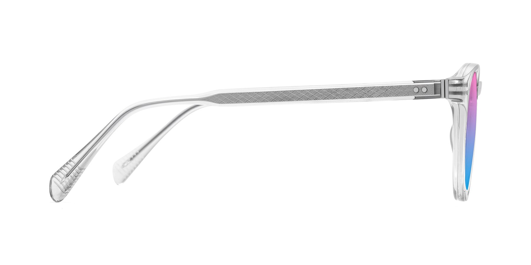 Side of Dayen in Clear with Pink / Blue Gradient Lenses