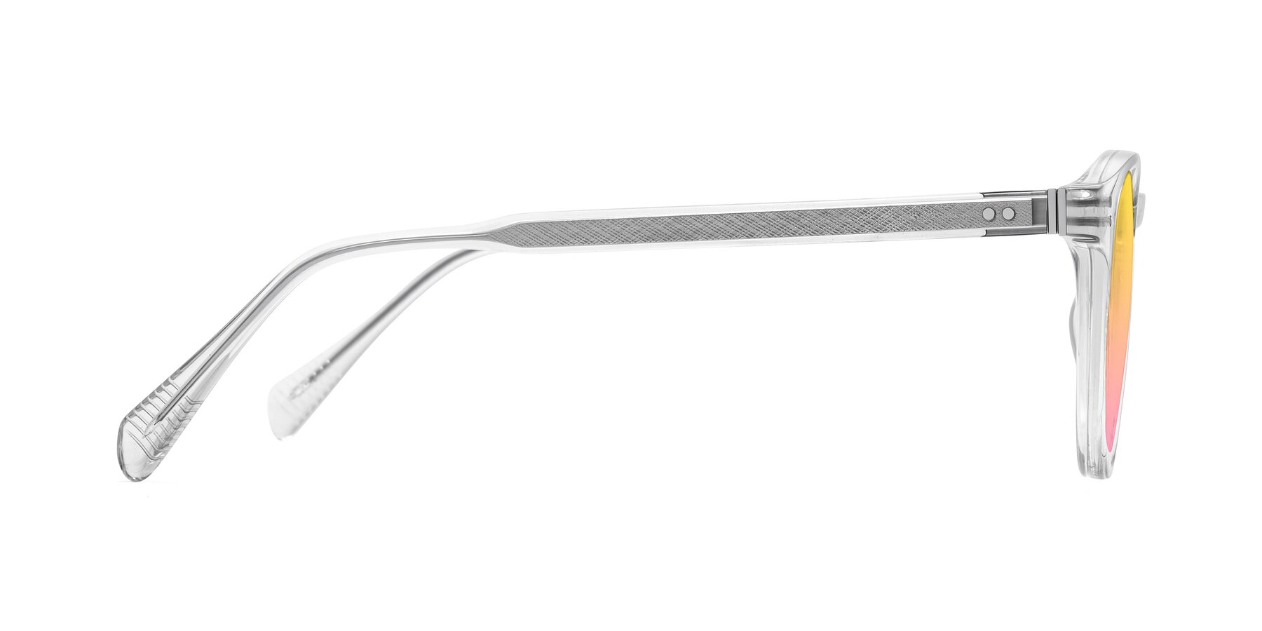 Side of Dayen in Clear with Yellow / Pink Gradient Lenses