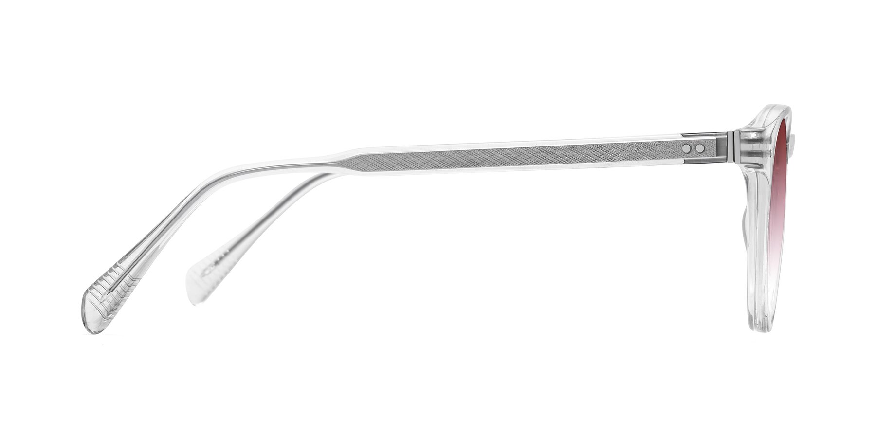 Side of Dayen in Clear with Garnet Gradient Lenses