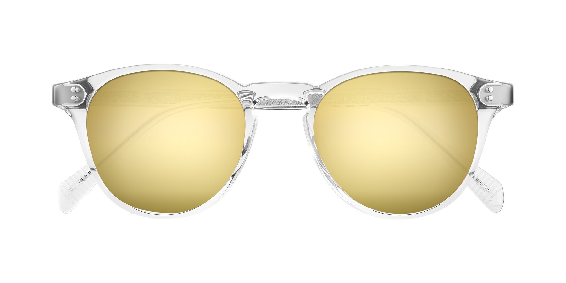 Folded Front of Dayen in Clear with Gold Mirrored Lenses