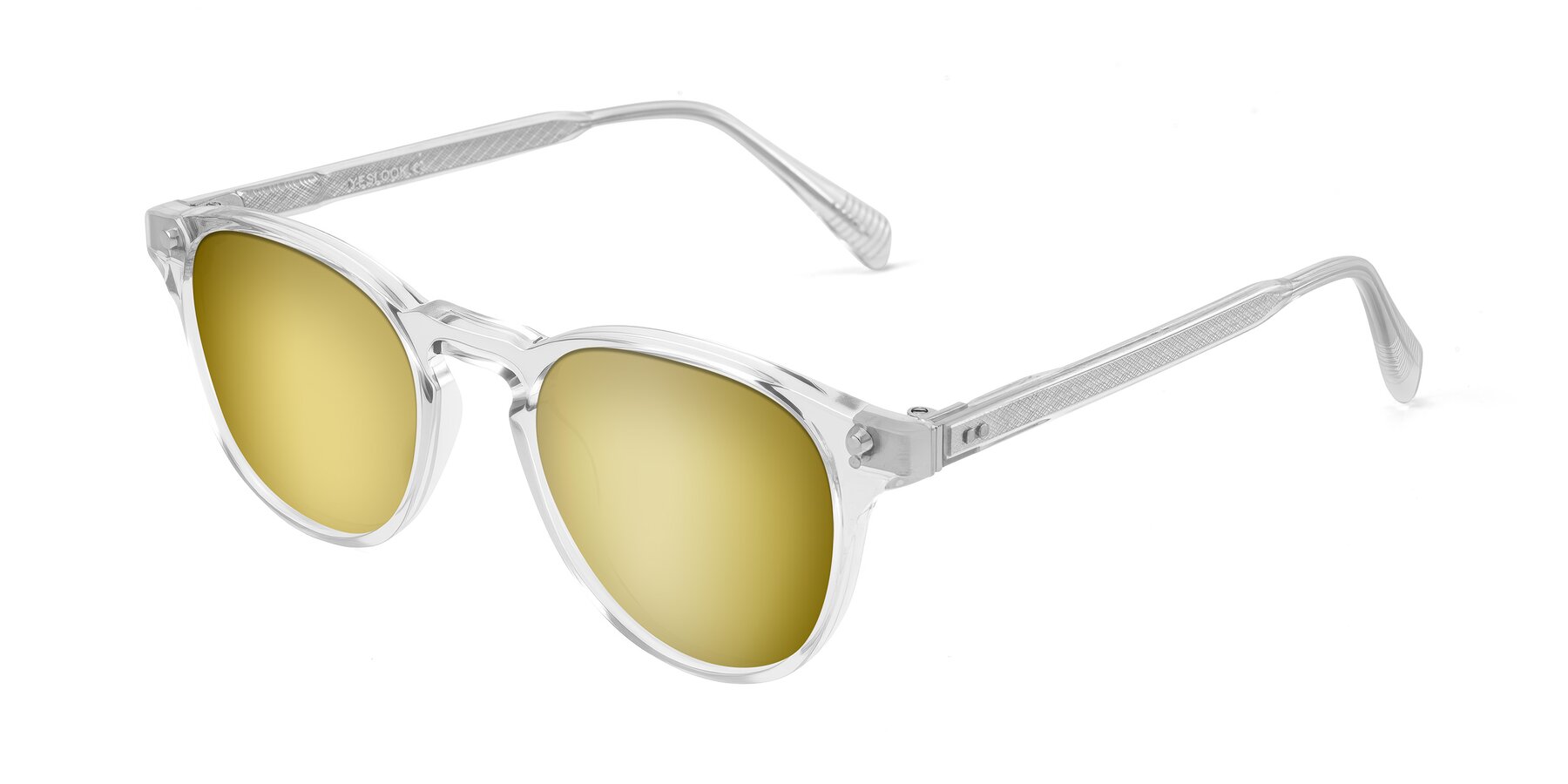 Angle of Dayen in Clear with Gold Mirrored Lenses