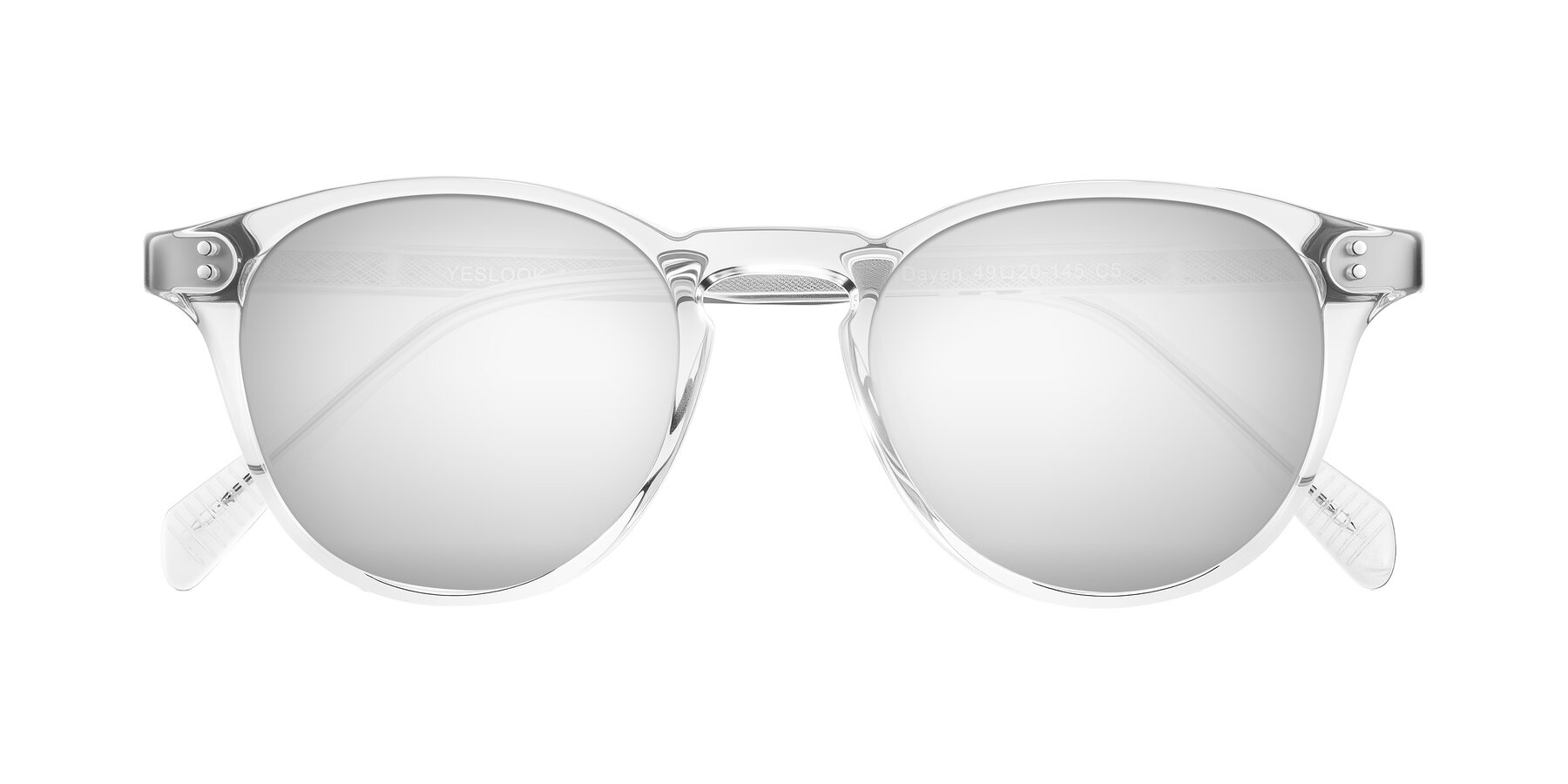 Folded Front of Dayen in Clear with Silver Mirrored Lenses