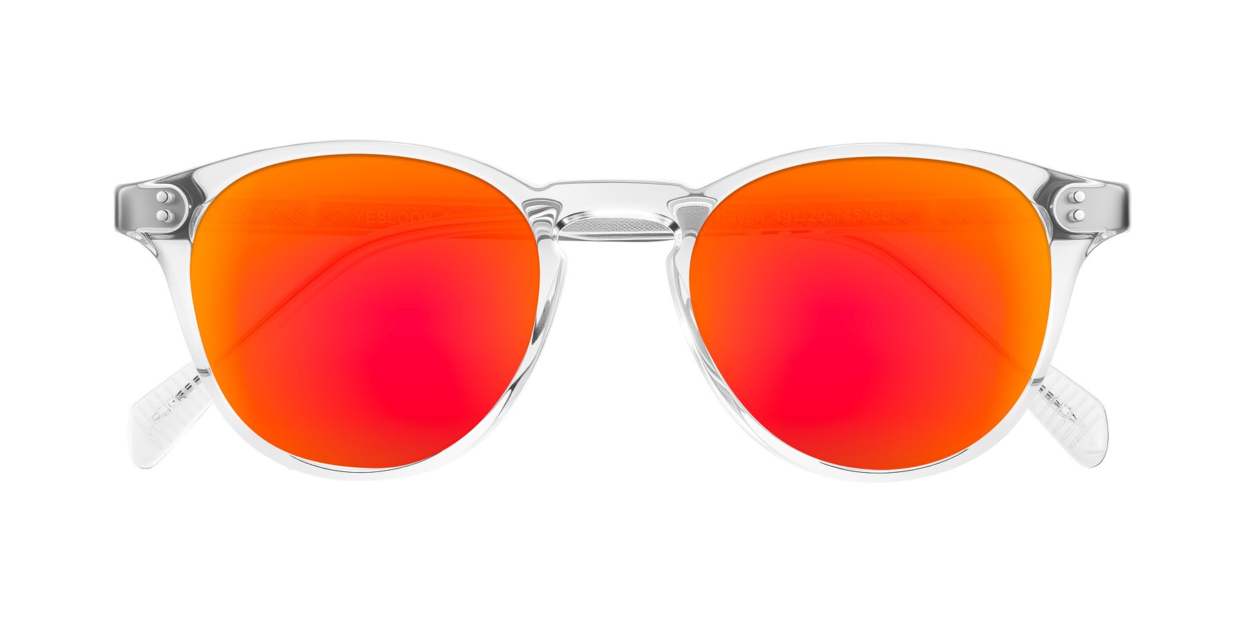 Folded Front of Dayen in Clear with Red Gold Mirrored Lenses