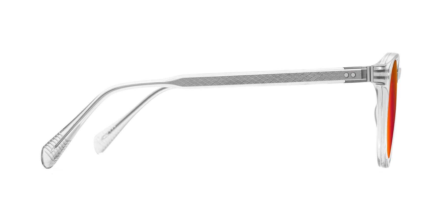 Side of Dayen in Clear with Red Gold Mirrored Lenses