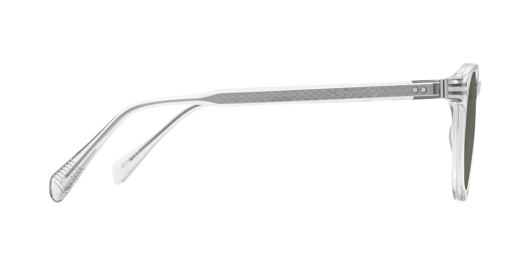 Side of Dayen in Clear with Gray Polarized Lenses