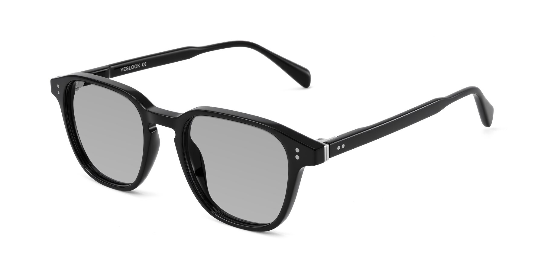 Angle of Huites in Black with Light Gray Tinted Lenses