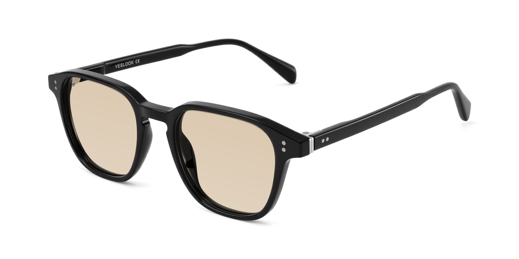 Angle of Huites in Black with Light Brown Tinted Lenses