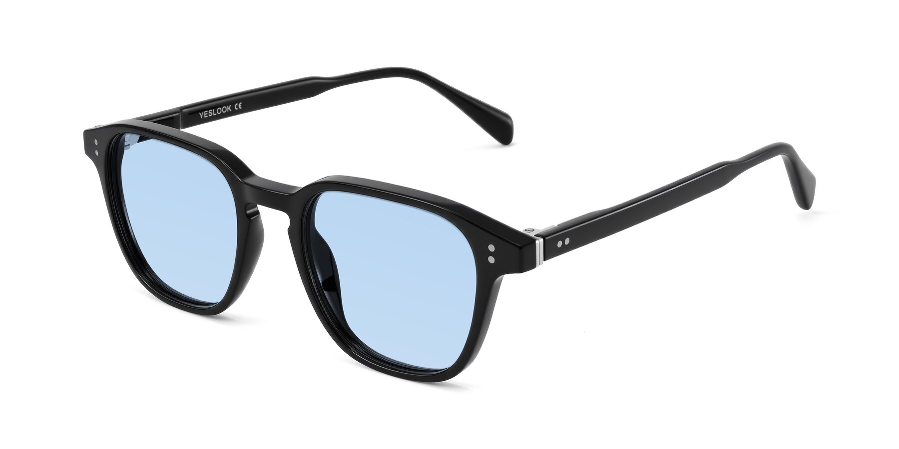Angle of Huites in Black with Light Blue Tinted Lenses