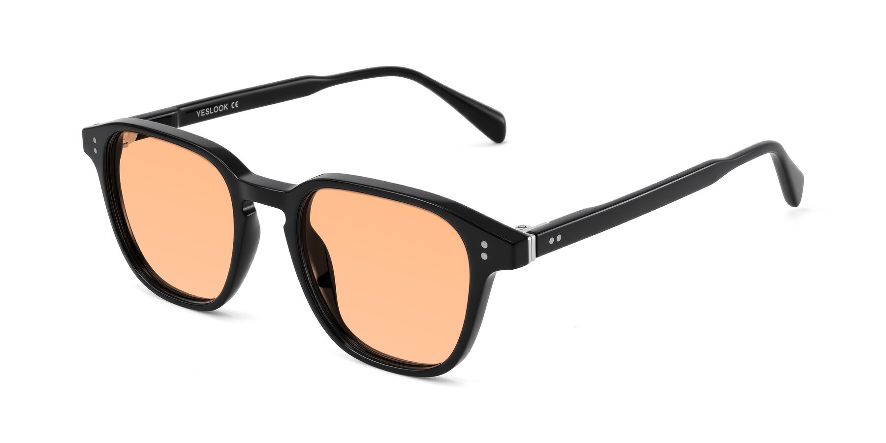 Angle of Huites in Black with Light Orange Tinted Lenses