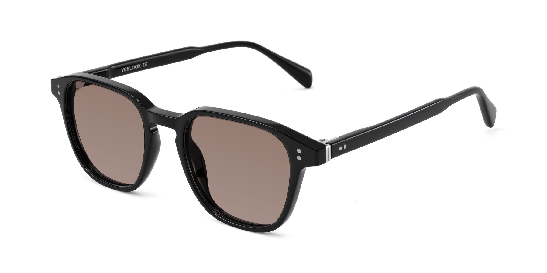 Angle of Huites in Black with Medium Brown Tinted Lenses