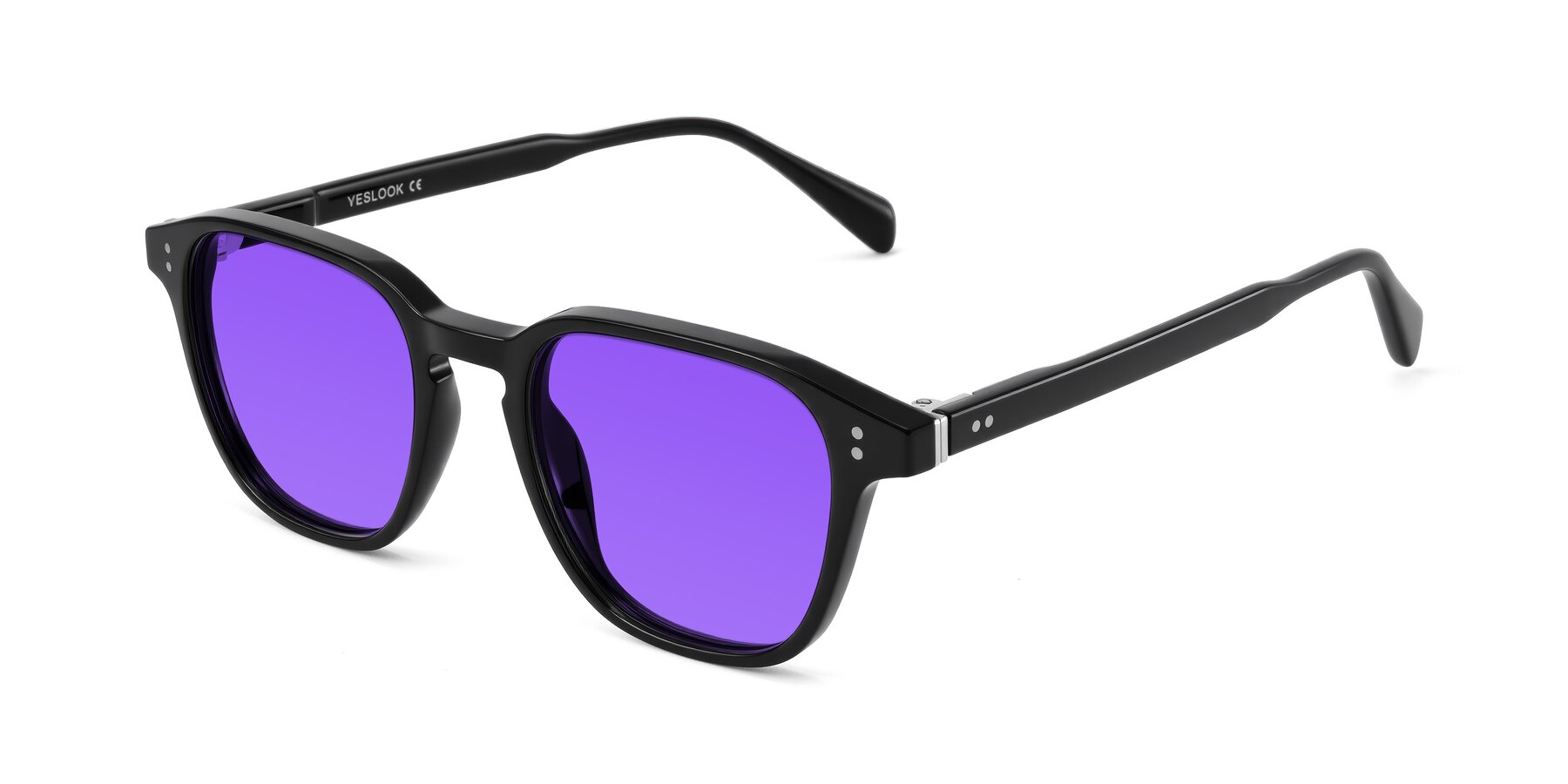 Angle of Huites in Black with Purple Tinted Lenses