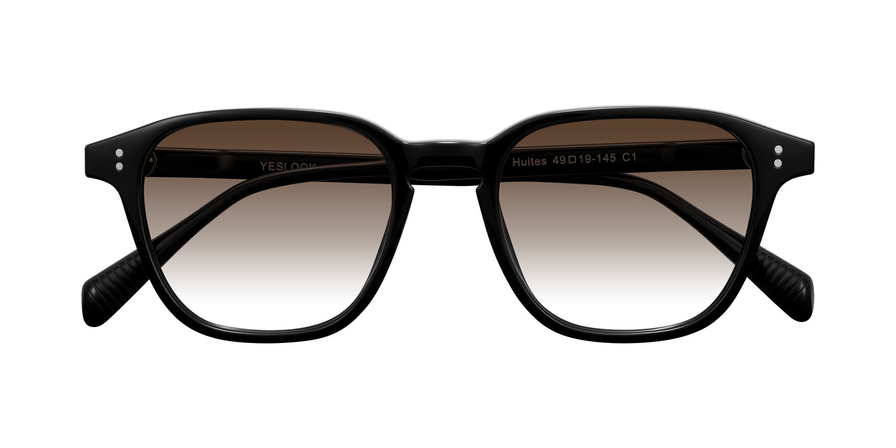 Folded Front of Huites in Black with Brown Gradient Lenses