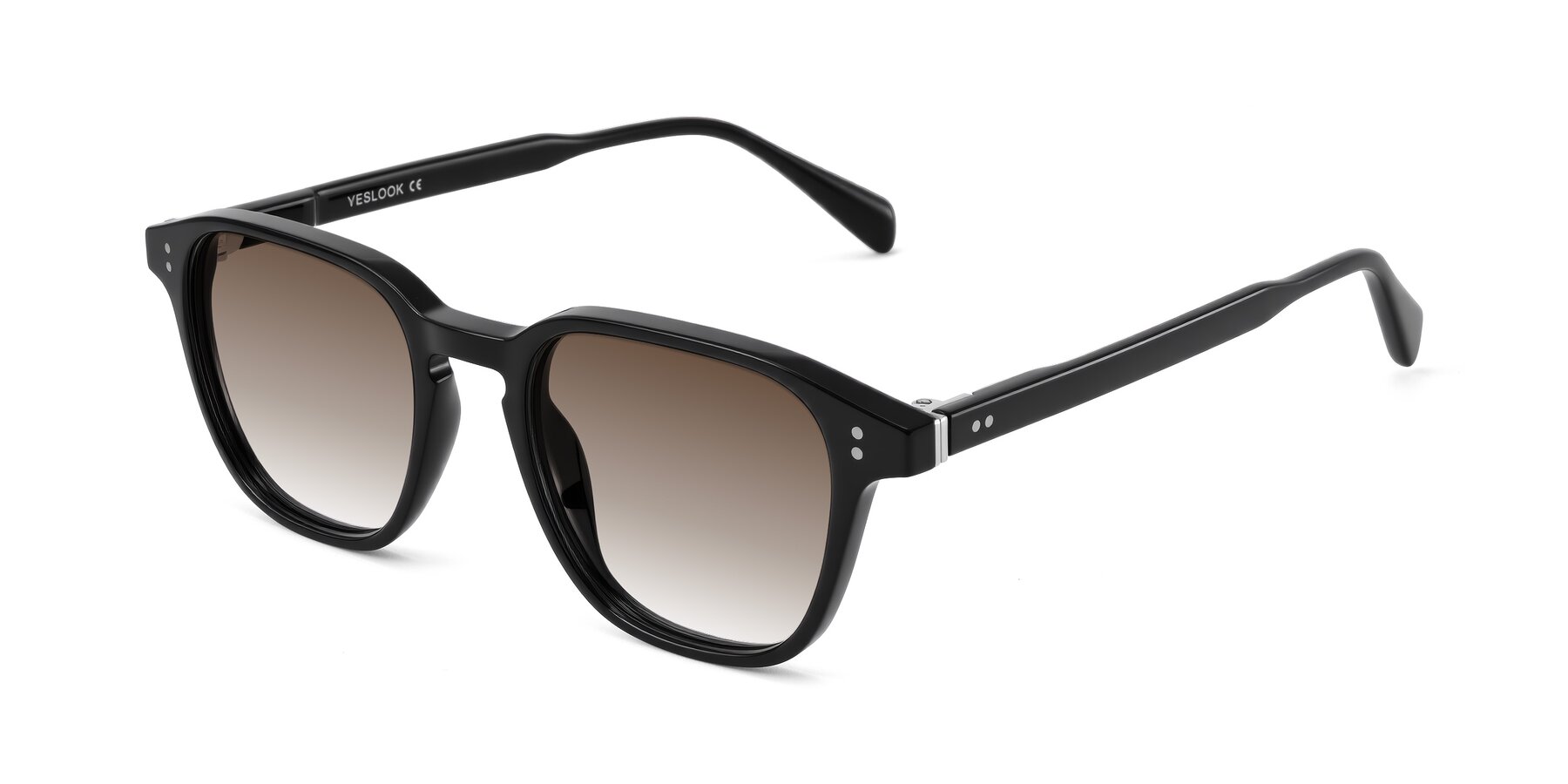 Angle of Huites in Black with Brown Gradient Lenses