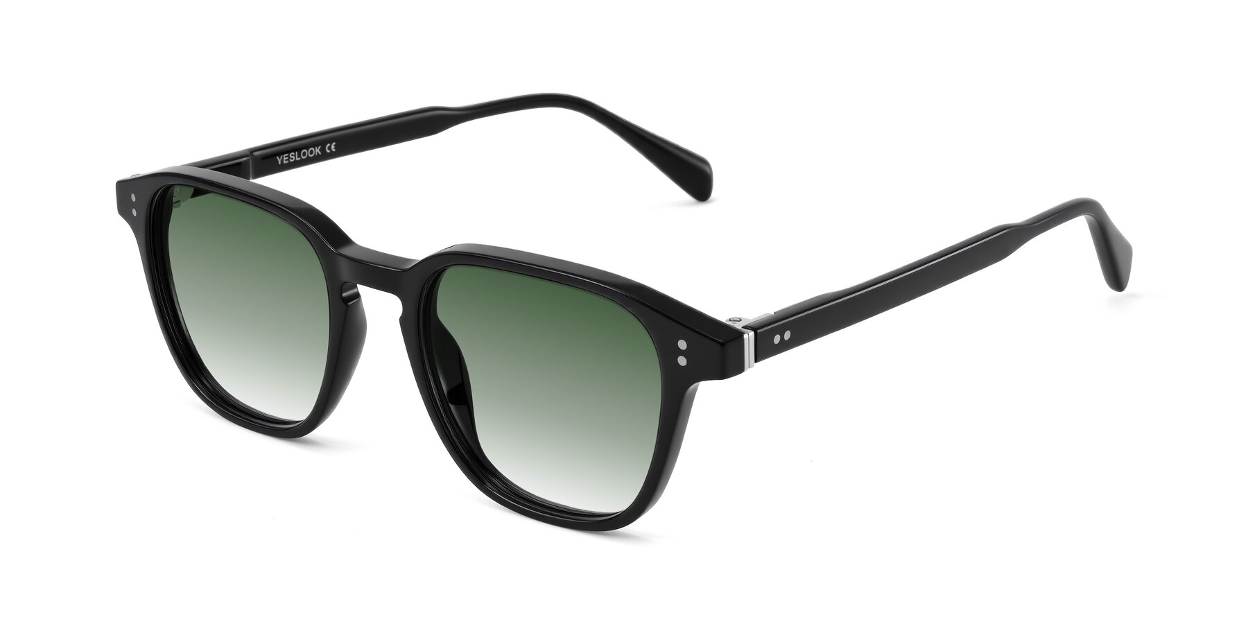 Angle of Huites in Black with Green Gradient Lenses