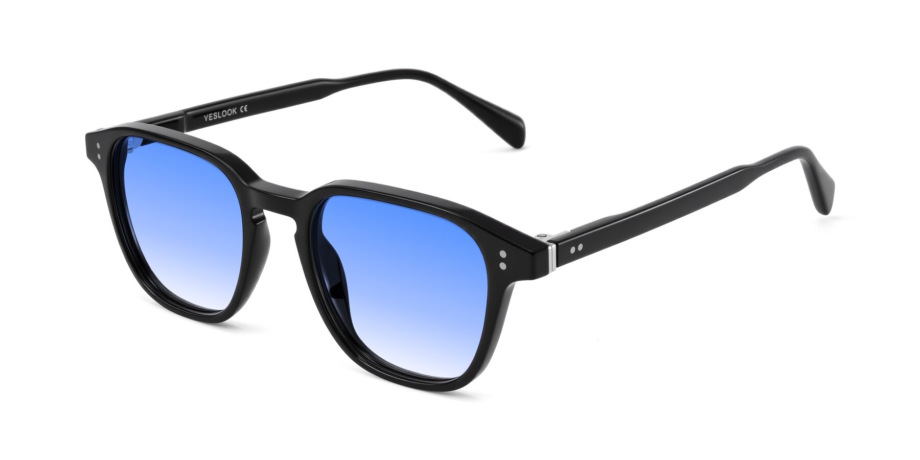 Angle of Huites in Black with Blue Gradient Lenses