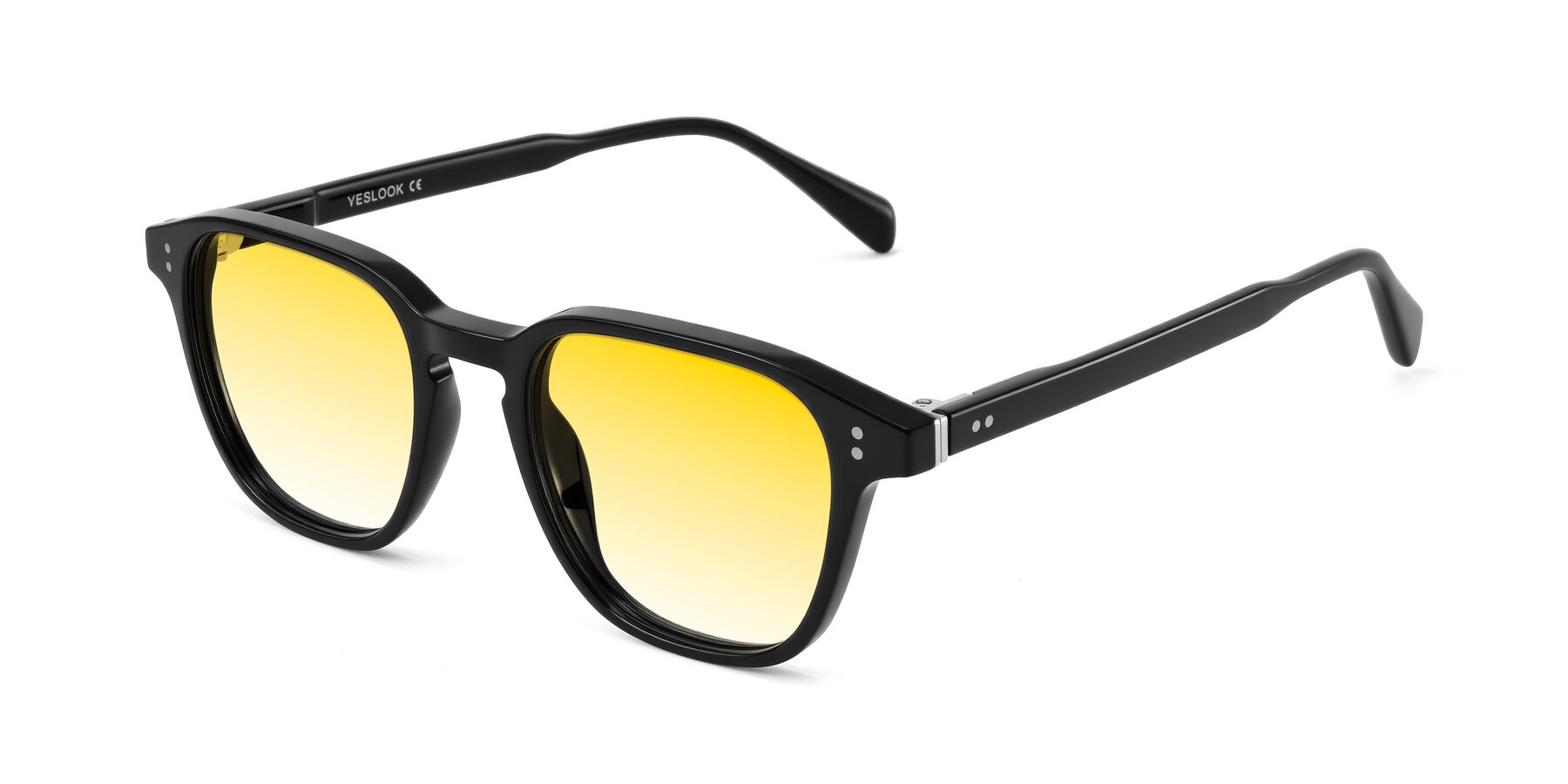 Angle of Huites in Black with Yellow Gradient Lenses