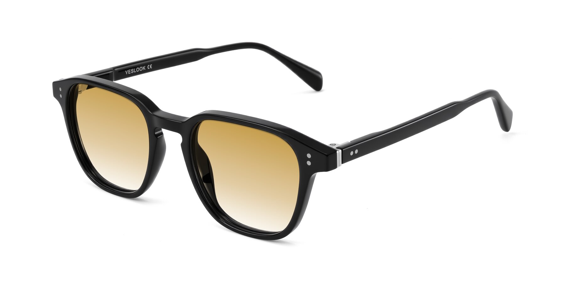 Angle of Huites in Black with Champagne Gradient Lenses