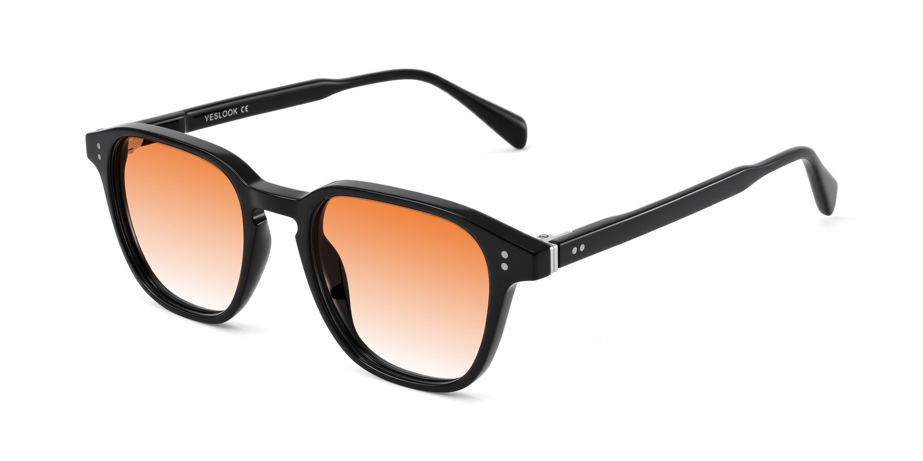 Angle of Huites in Black with Orange Gradient Lenses